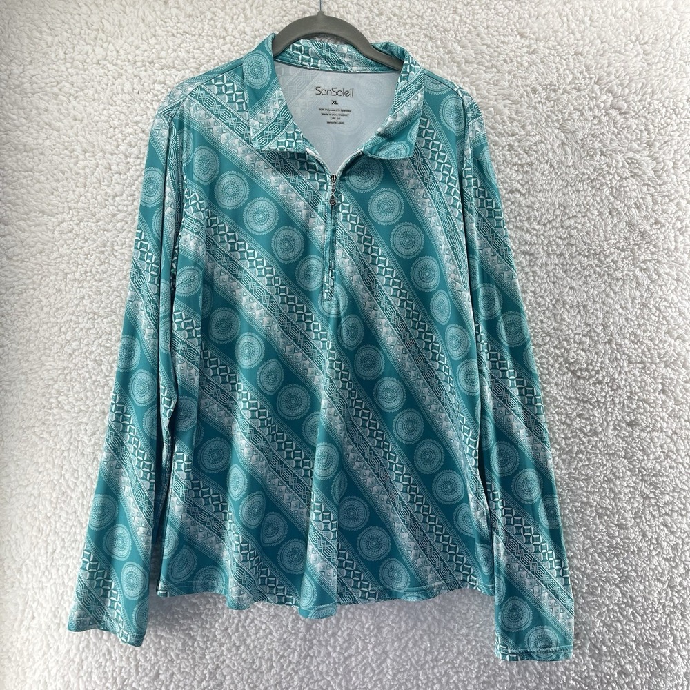 San Soleil Top Women's Size XL 1/4 Zip UPF50 Tennis Golf‎ Pickleball Performance